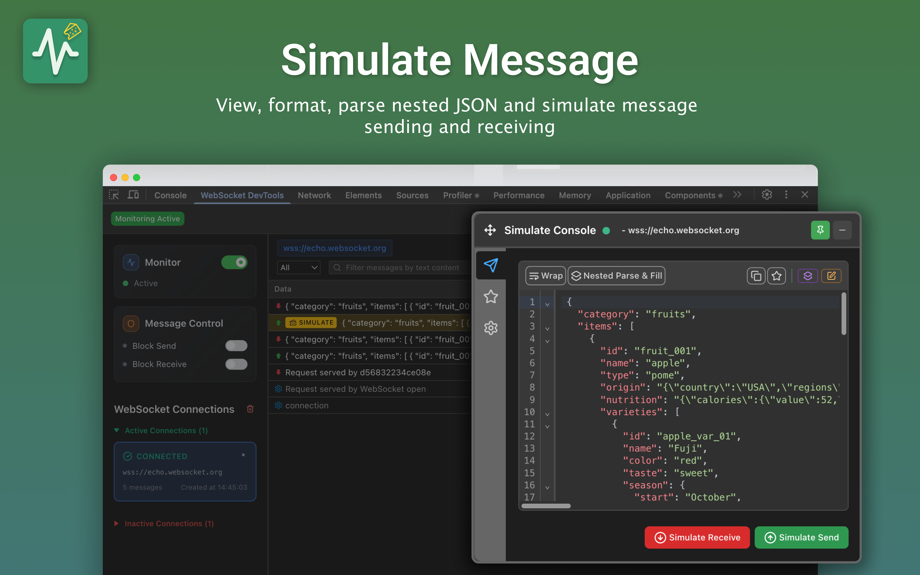 Simulate Message Console
