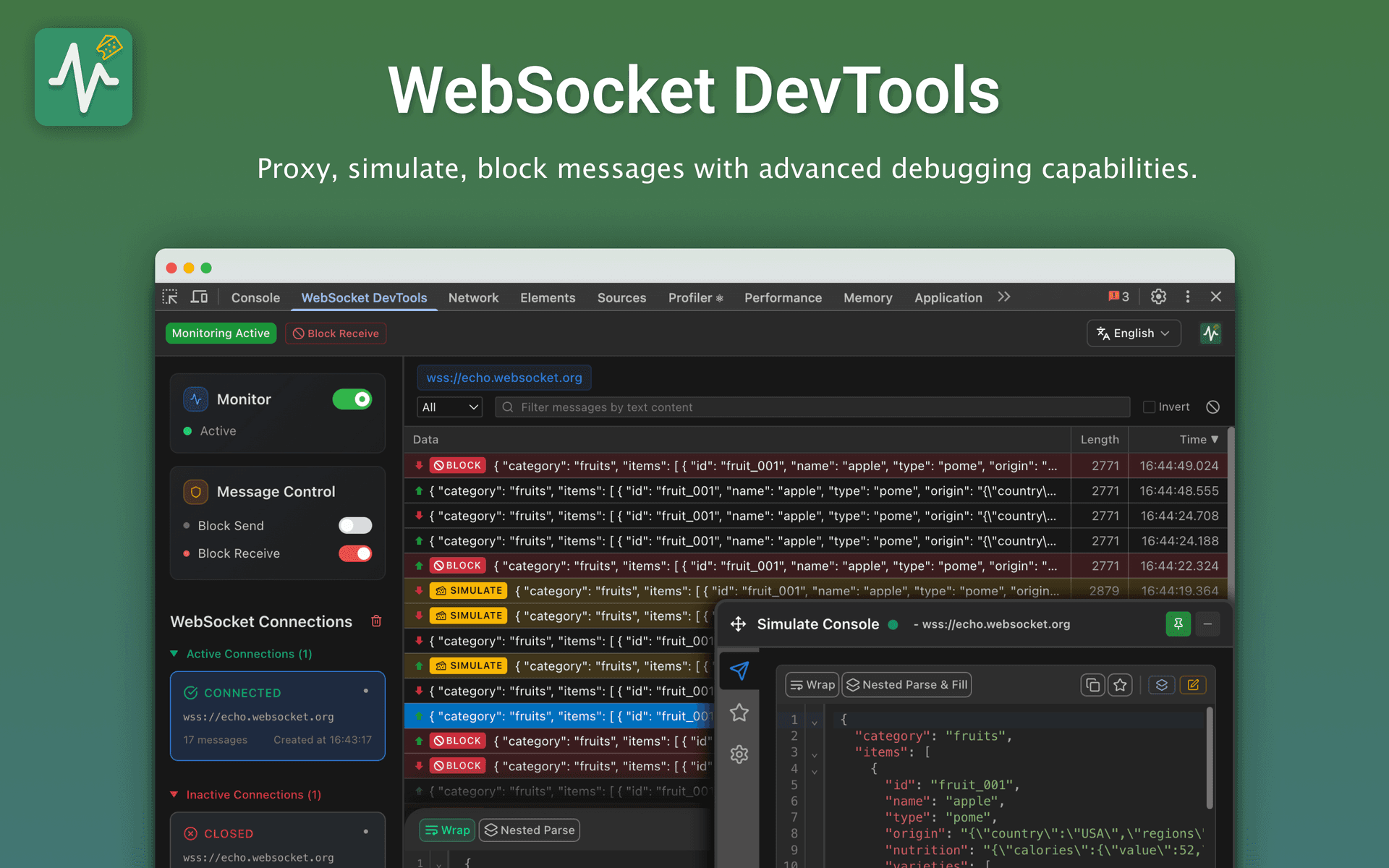 WebSocket DevTools - Complete WebSocket Traffic Control Extension