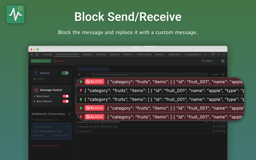 WebSocket DevTools - Complete WebSocket Traffic Control Extension