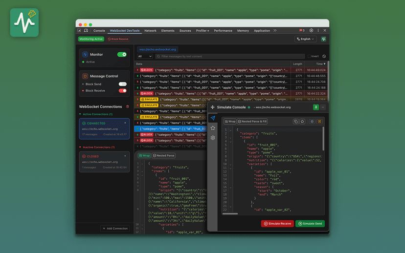 WebSocket DevTools - Complete WebSocket Traffic Control Extension